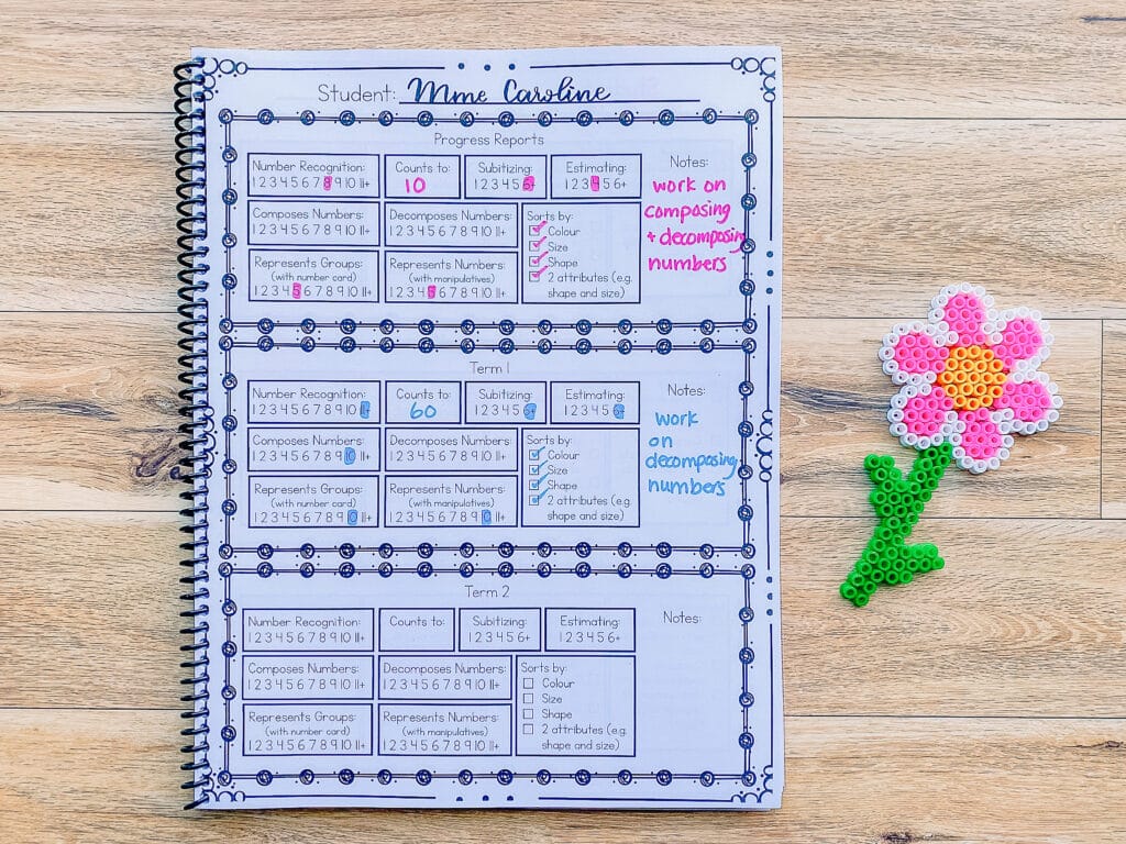 A great way to assess your students' French counting skills throughoug the year!