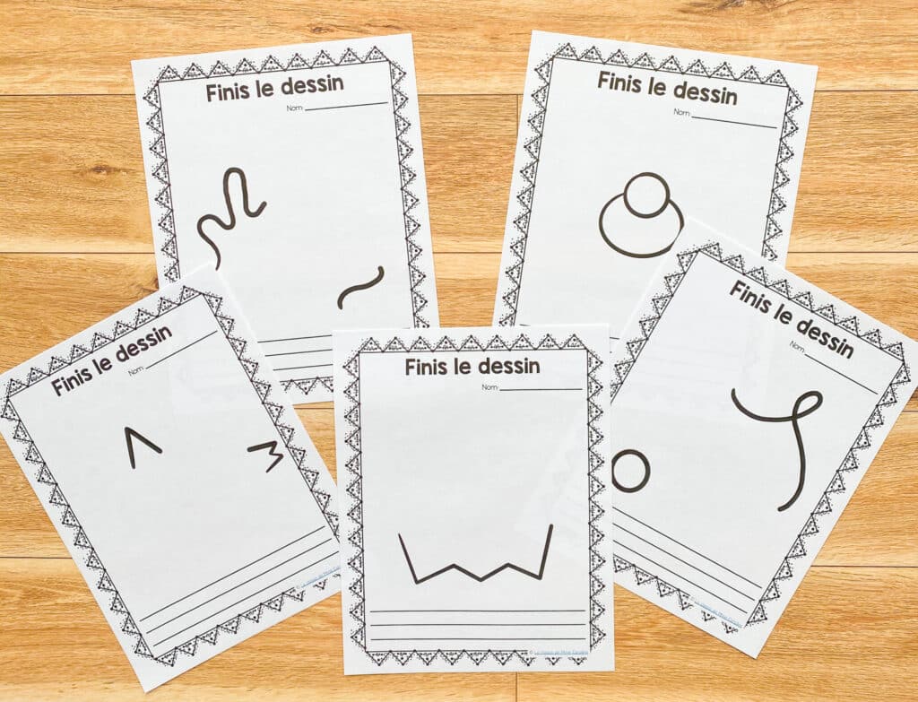 Finish the drawing activity. First day of school in grade 2 french immersion activity