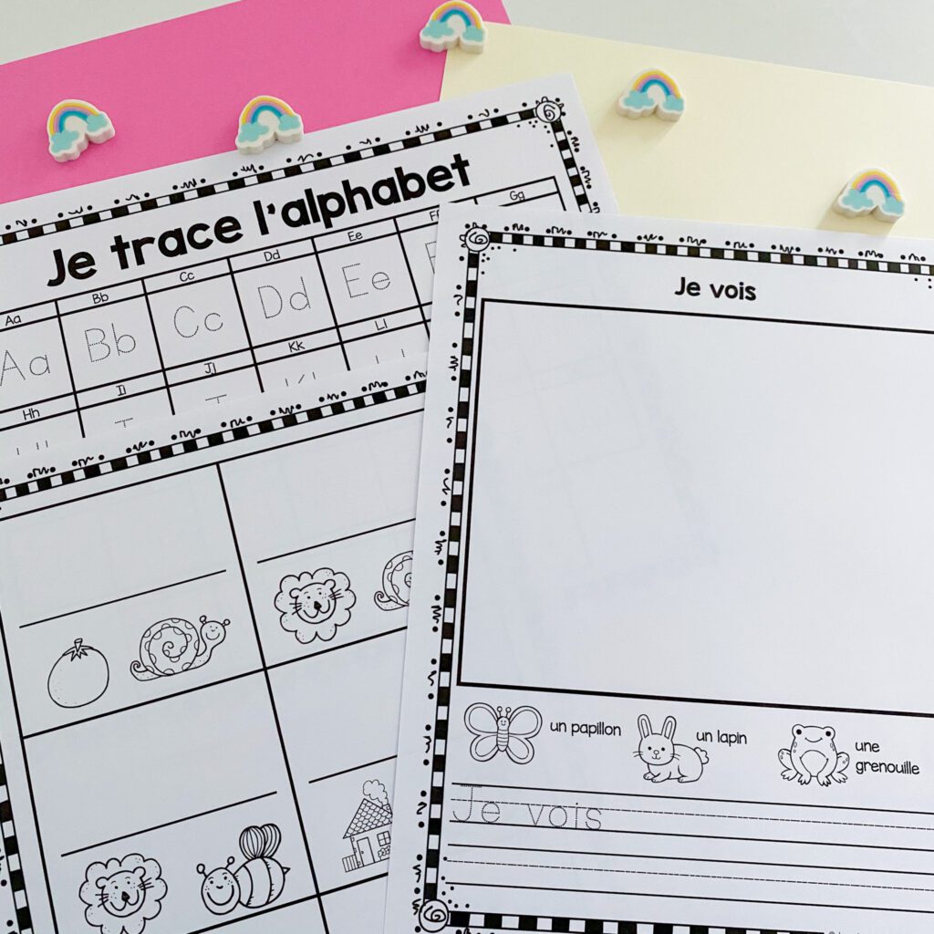 Literacy Distance Learning Pack. Here is a photo of 3 pages included in this French resource