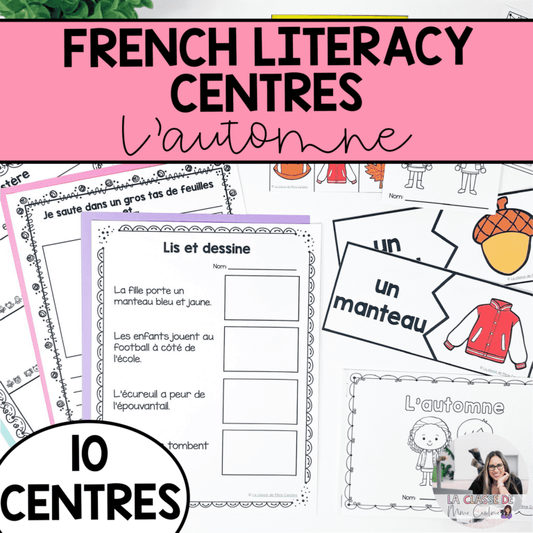 French fall activities for primary students