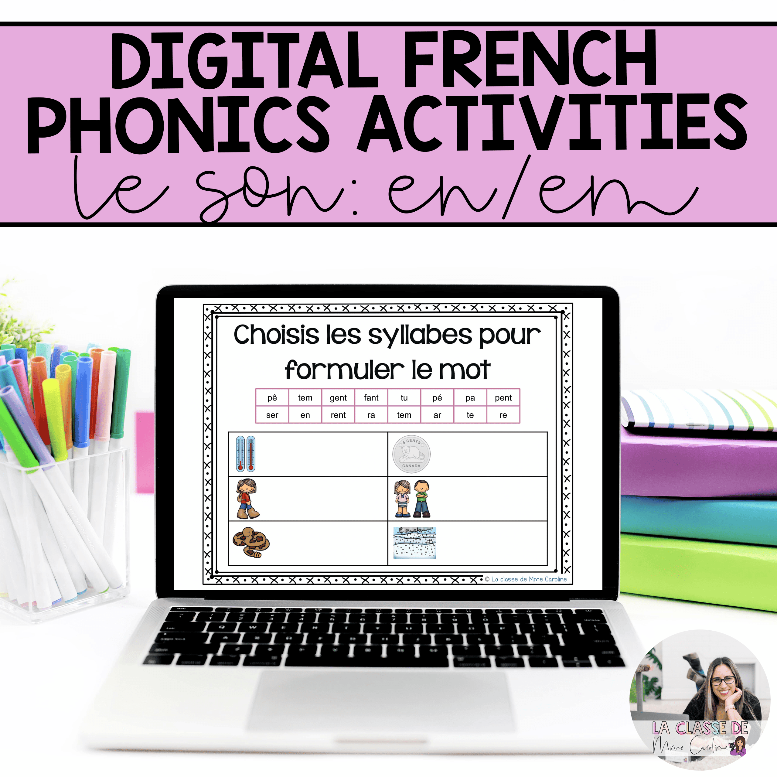 Digital French Phonics Activities (en, em) | French Sounds for Google Slides