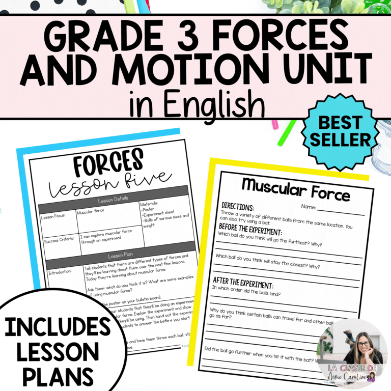 grade 3 forces and motion science unit