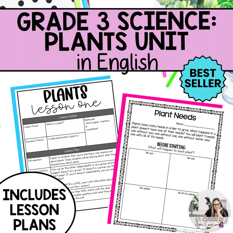 Growth and changes in plants unit for grade 3