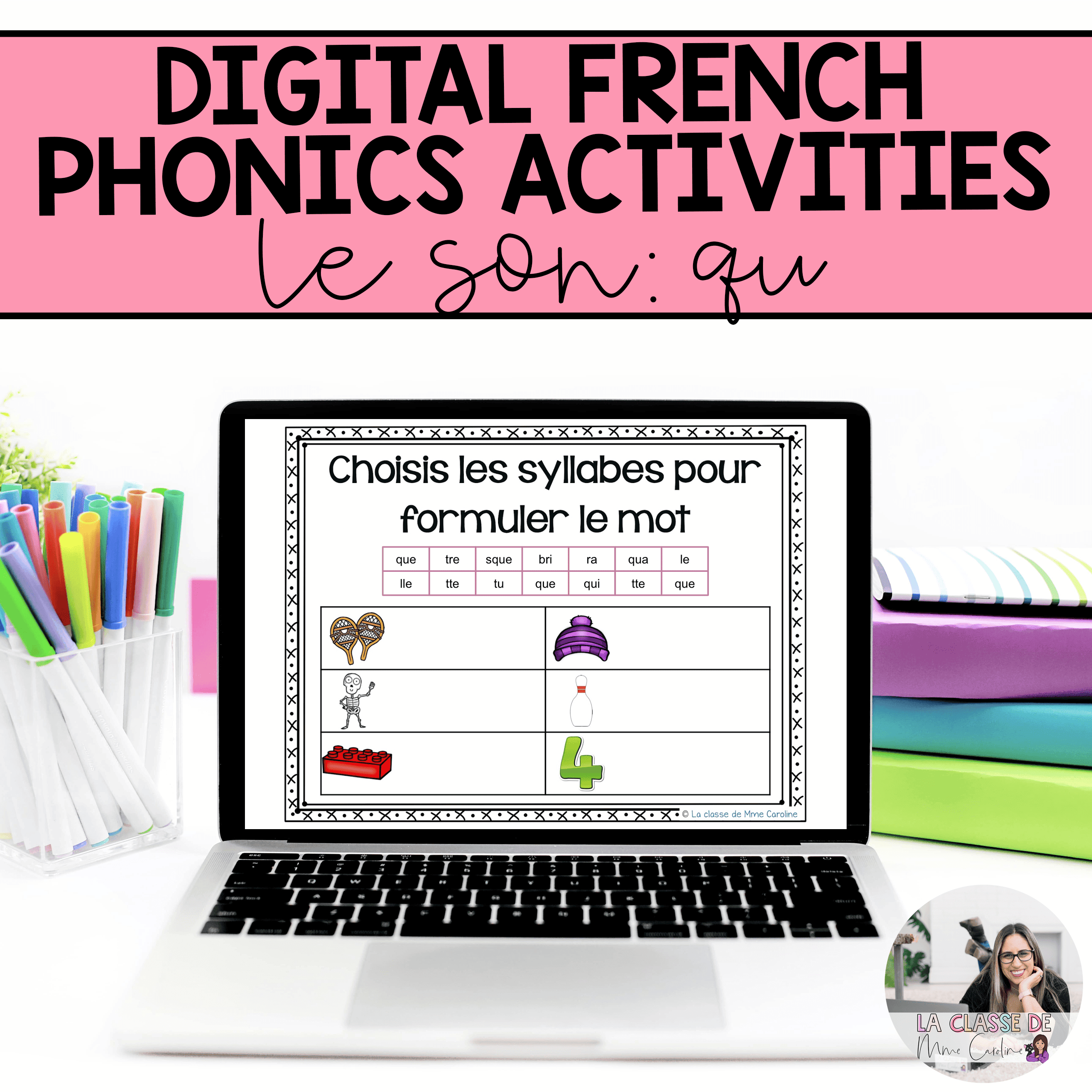 Digital French Phonics Activities (qu) | French Sounds for Google Slides