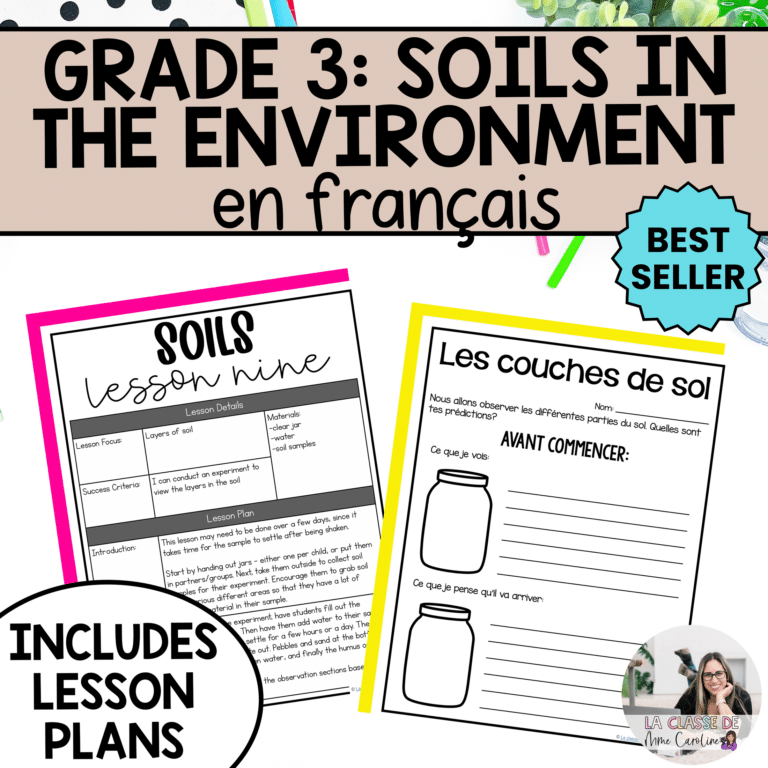French soils in the environment science unit with lesson plans