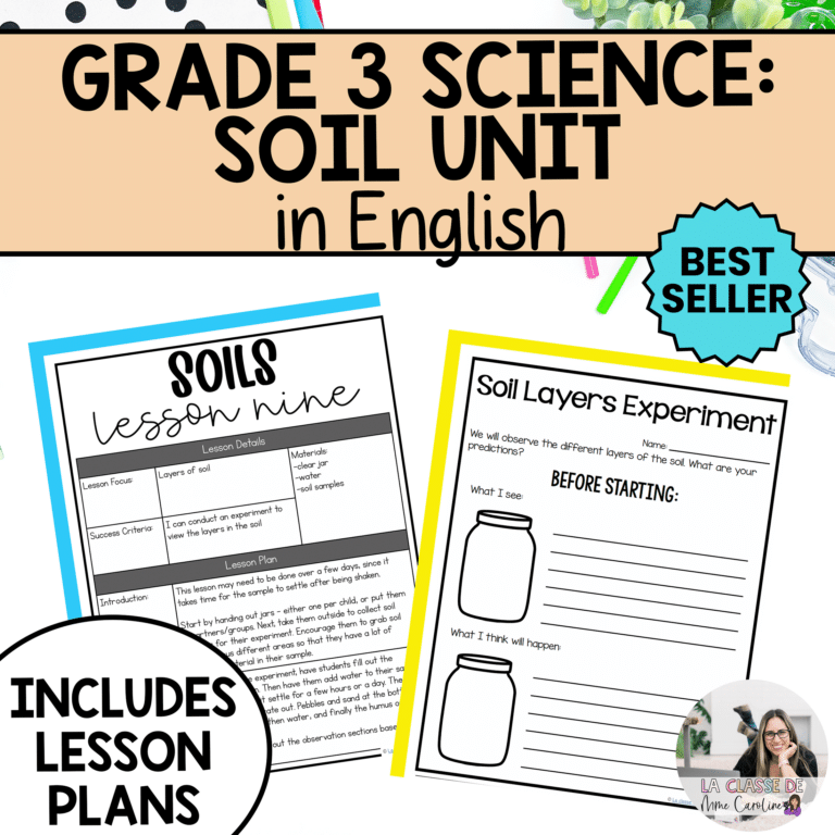Soils in the environment science unit for grade 3