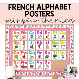 French alphabet posters rainbow class decor