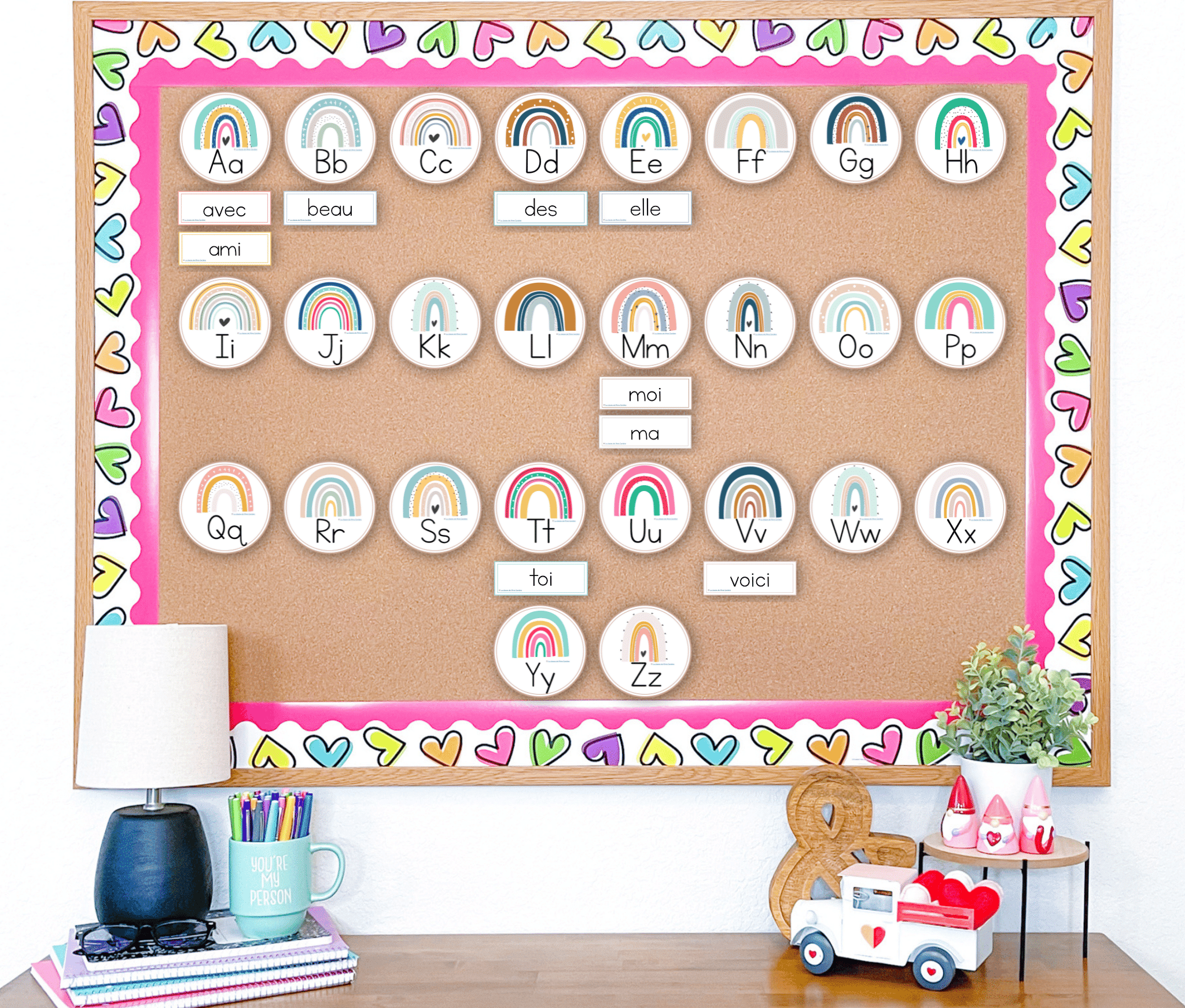 french-boho-rainbow-class-decor-classroom-setup-word-wall-editable-cards