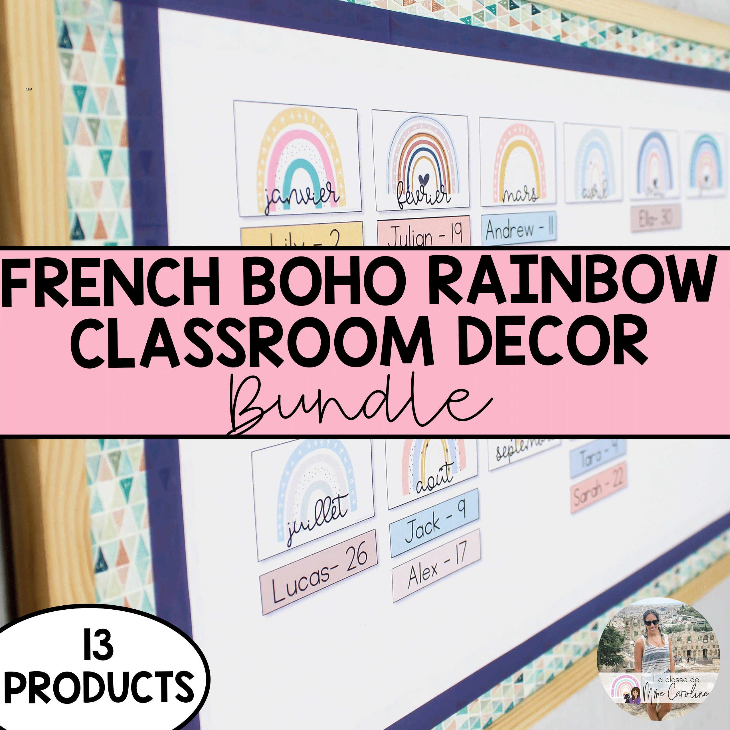 Bundle: French Classroom Decor | Boho Rainbow Theme
