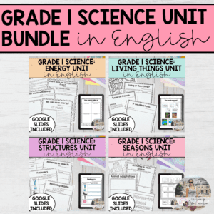 Grade 1 Science Unit Bundle in ENGLISH - Based on the Ontario Science Curriculum