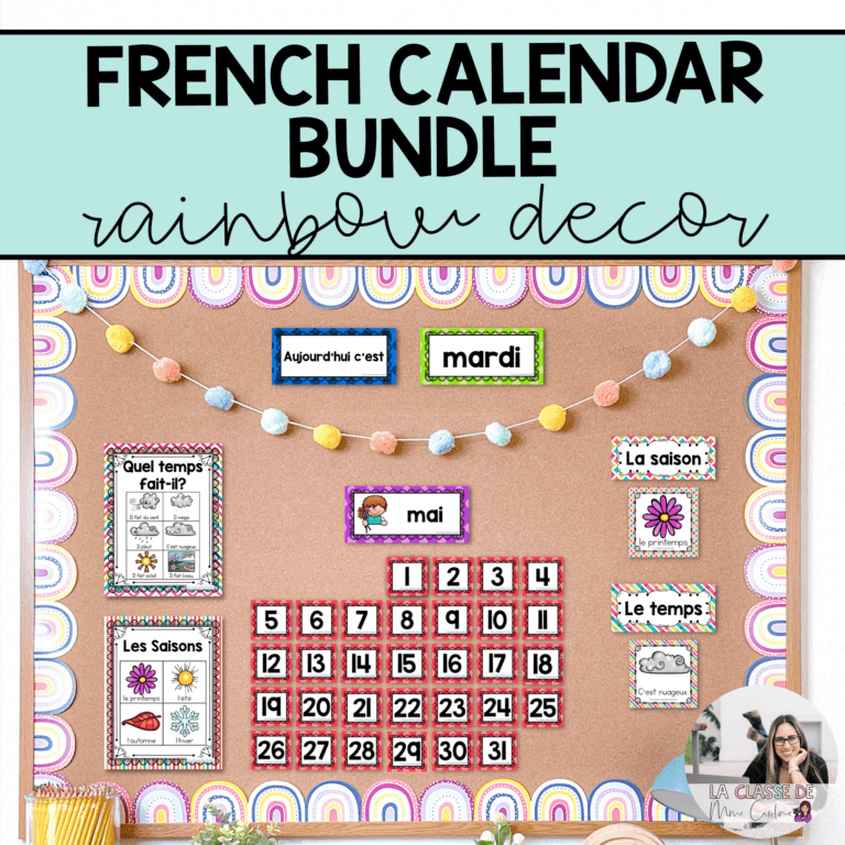 french calendar routine weather, days, months, seasons