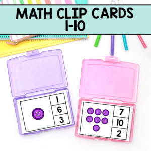 Math: Number Recognition Clip Cards (1-10)