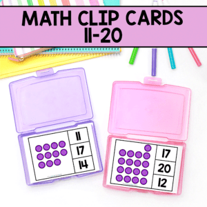 Math: Number Recognition: Clip Cards (11-20)