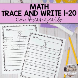 French Kindergarten Math Sheets: Numbers 1-20 (simpler version)