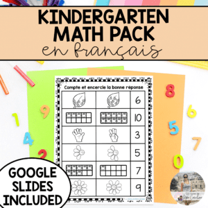 French Kindergarten Math Distance Learning Pack PRINTABLE & DIGITAL