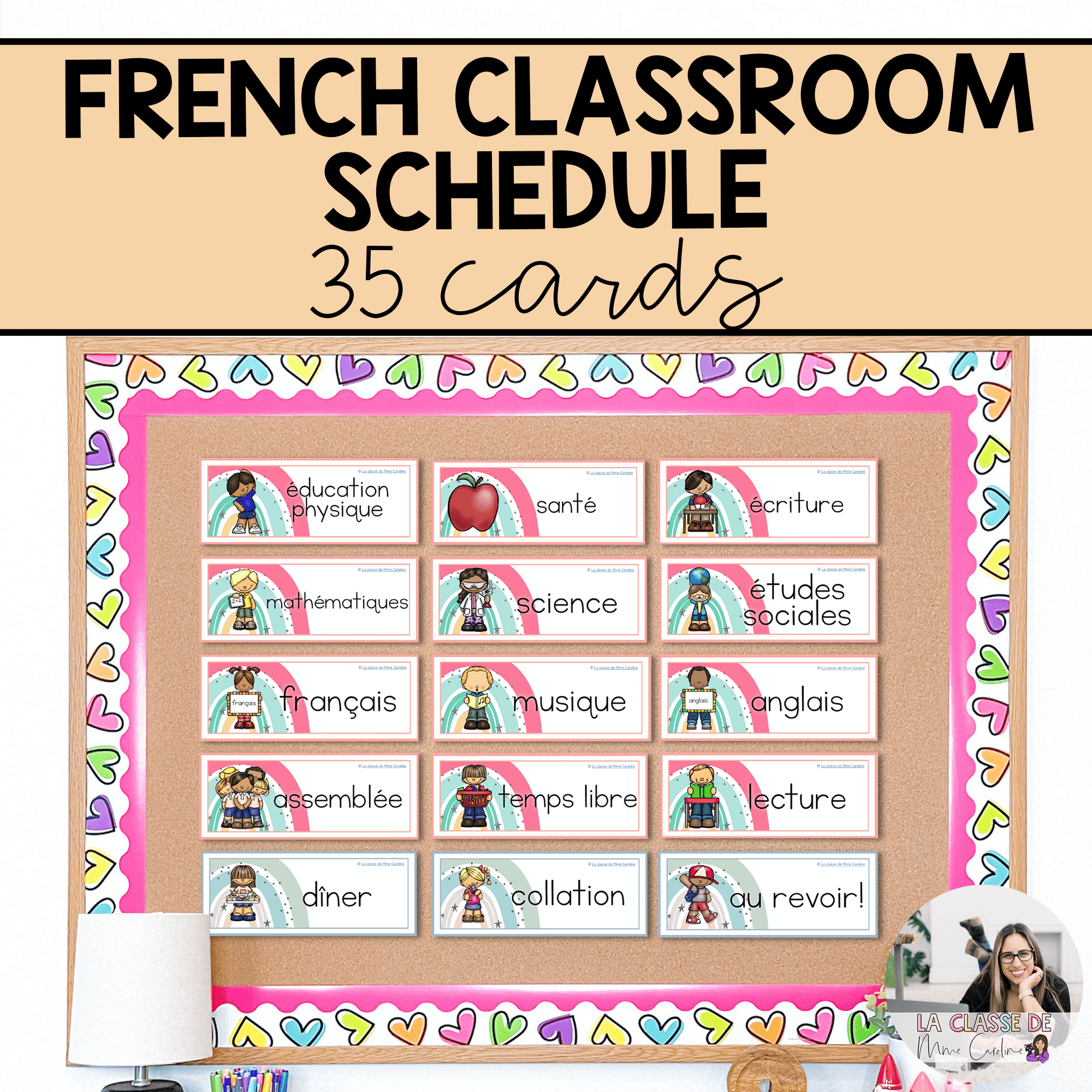 french classroom decor boho rainbow