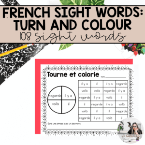 French Sight Words: Tourne et Colorie