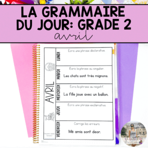 Grade 2 French Grammar Activities Interactive Notebook - April