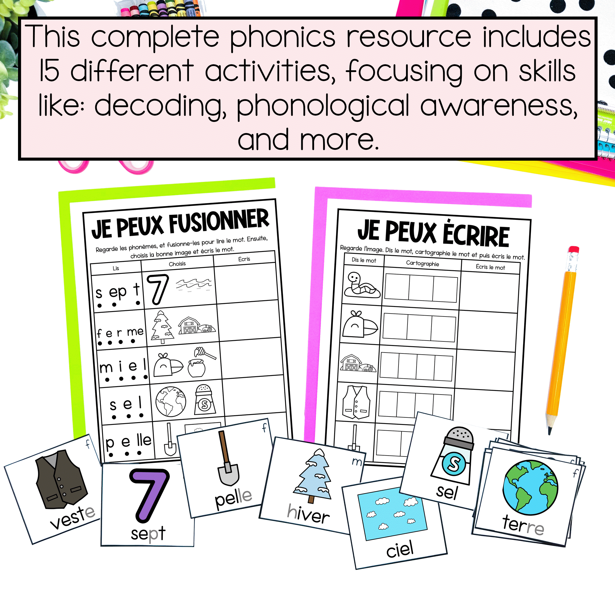 French Phonics Activities - Decoding Phonological & Phonemic Awareness: e (ouvert) - Image 2