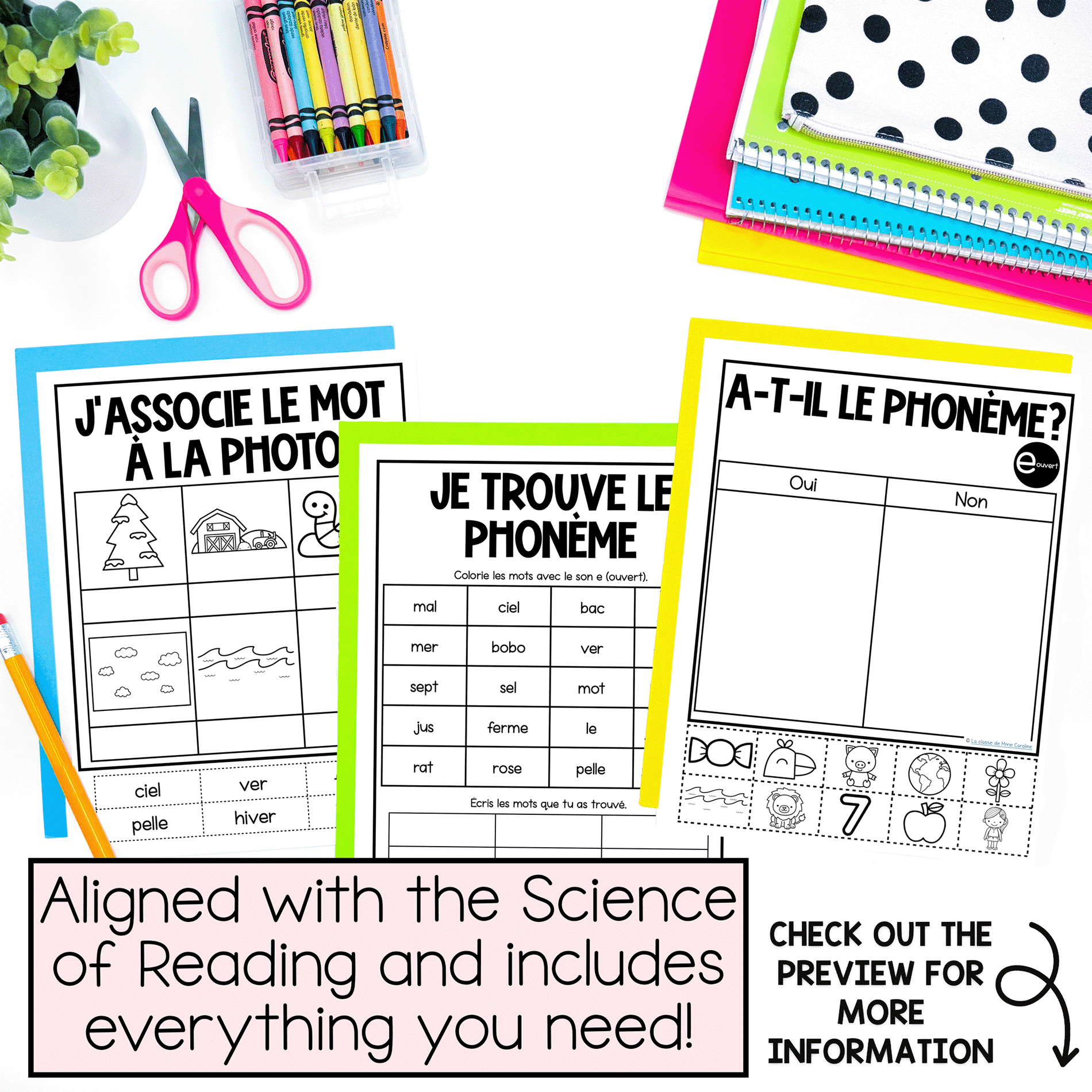 French Phonics Activities - Decoding Phonological & Phonemic Awareness: e (ouvert) - Image 3