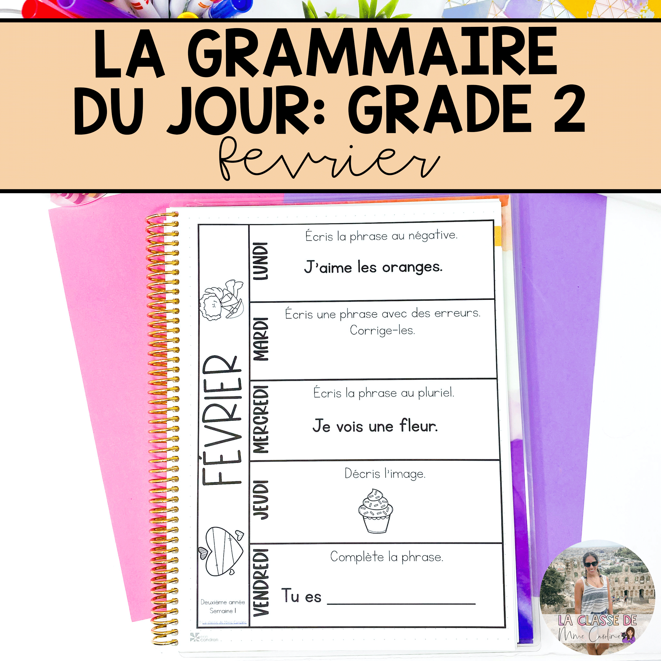 Grade 2 French Grammar Activities Interactive Notebook - February