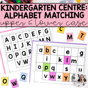 Kindergarten alphabet centre for letter recognition