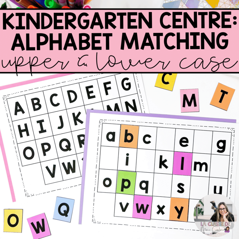 Kindergarten alphabet centre for letter recognition