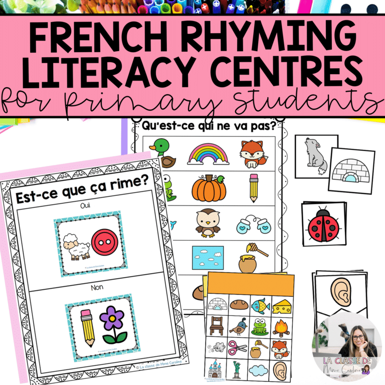 French rhyming activities and centres