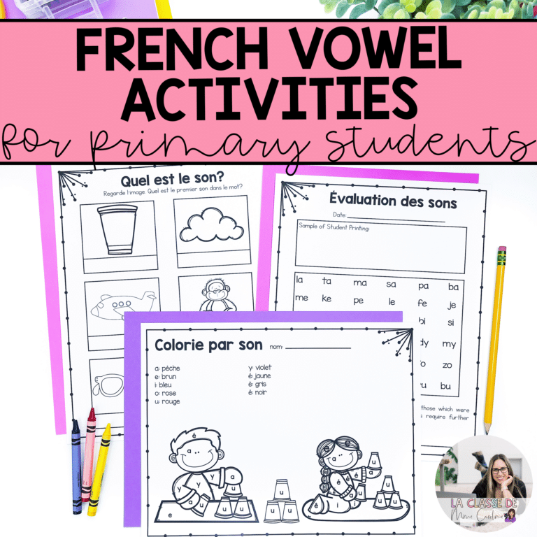 French vowel activities are a great way to work on french decoding. These vowel worksheets are perfect for helping your students learn to read and are aligned with the French Science of Reading!