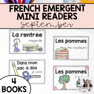 These French emergent readers are a series of patterned texts. Do one per week and you'll have enough to fill your students' book bins for the whole month!