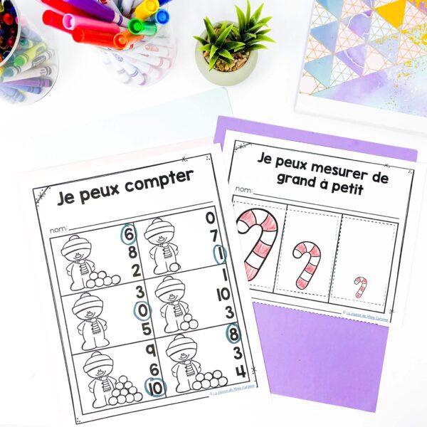 French Kindergarten Math and Literacy Activities - Winter Themed - La ...