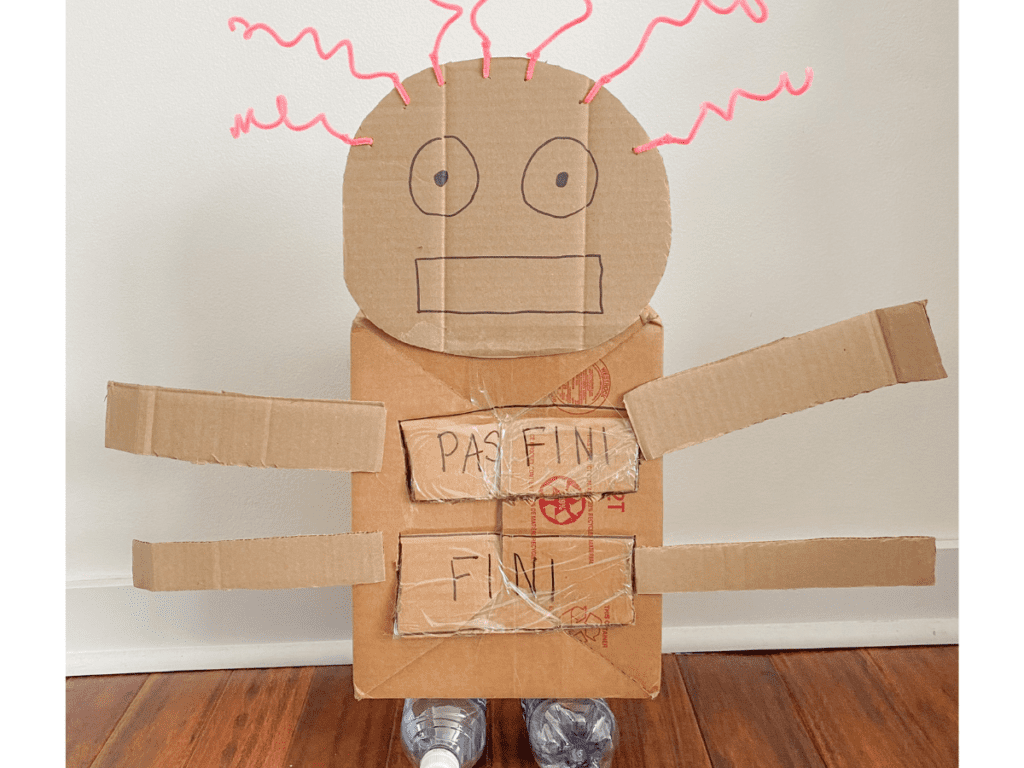 This is the culminating task for my Movement and Simple Machines unit. We create this at the end using as many simple machines as we can. This one has lever, wheel and axle.