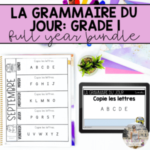 Grade 1 French Grammar Activities Full Year Bundle - Printable & Google Slides