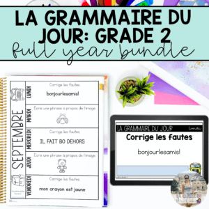 Grade 2 French Grammar Activities Full Year Bundle - Printable & Google Slides
