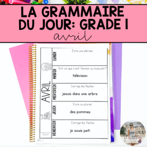 Grade 1 French Grammar Activities Interactive Notebook - April