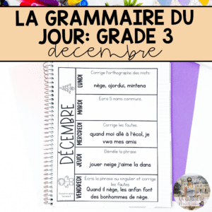 Grade 3: French Grammar Activities Interactive Notebook | December