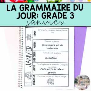 Grade 3 French Grammar Activities Interactive Notebook - January