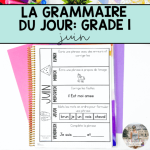 Grade 1 French Grammar Activities Interactive Notebook - June