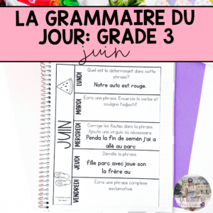 Grade 3 French Grammar Activities Interactive Notebook - June
