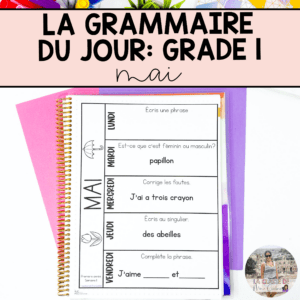 Grade 1 French Grammar Activities Interactive Notebook - May