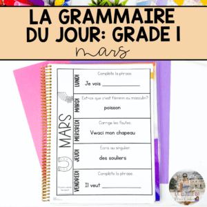 Grade 1 French Grammar Activities Interactive Notebook - March