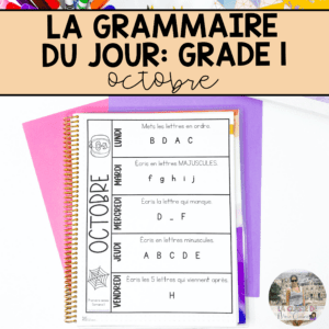 Grade 1 French Grammar Activities Interactive Notebook - October