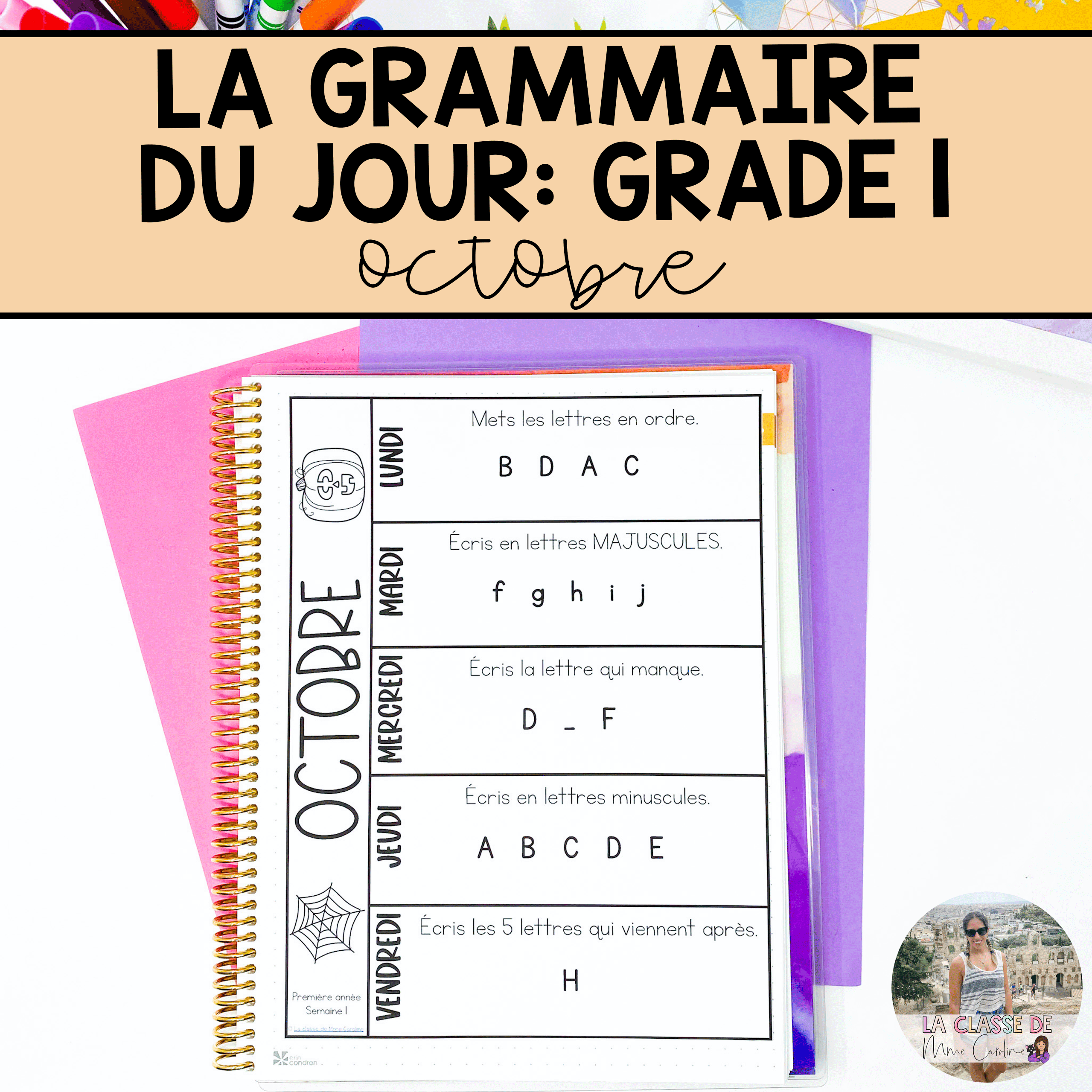 Grade 1 French Grammar Activities Interactive Notebook - October