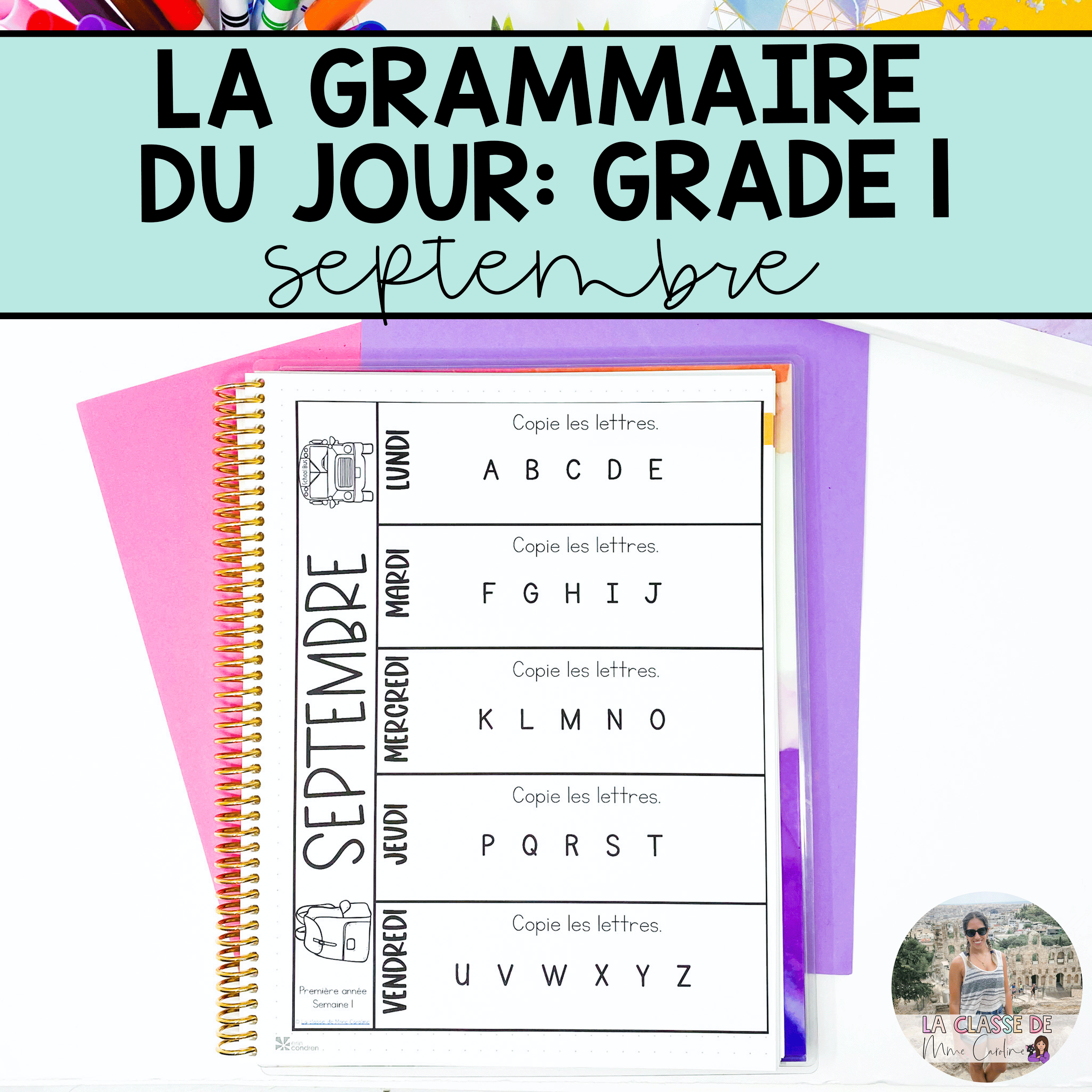 Grade 1 French Grammar Activities Interactive Notebook - September