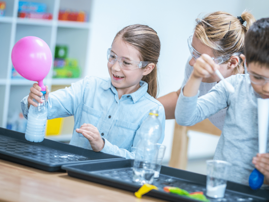 This activity is perfect for teaching your students about gases! This states of matter experiment has students mix water with an alka seltzer. The gasses it emits inflates a balloon! This is a great way to show your students how carbonated drinks actually contain gas.