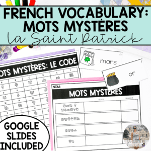 French St Patrick's Day Word Work - Mots mystères La Saint Patrick