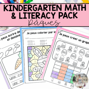 French Easter Math & Literacy Activities for Kindergarten | NO PREP