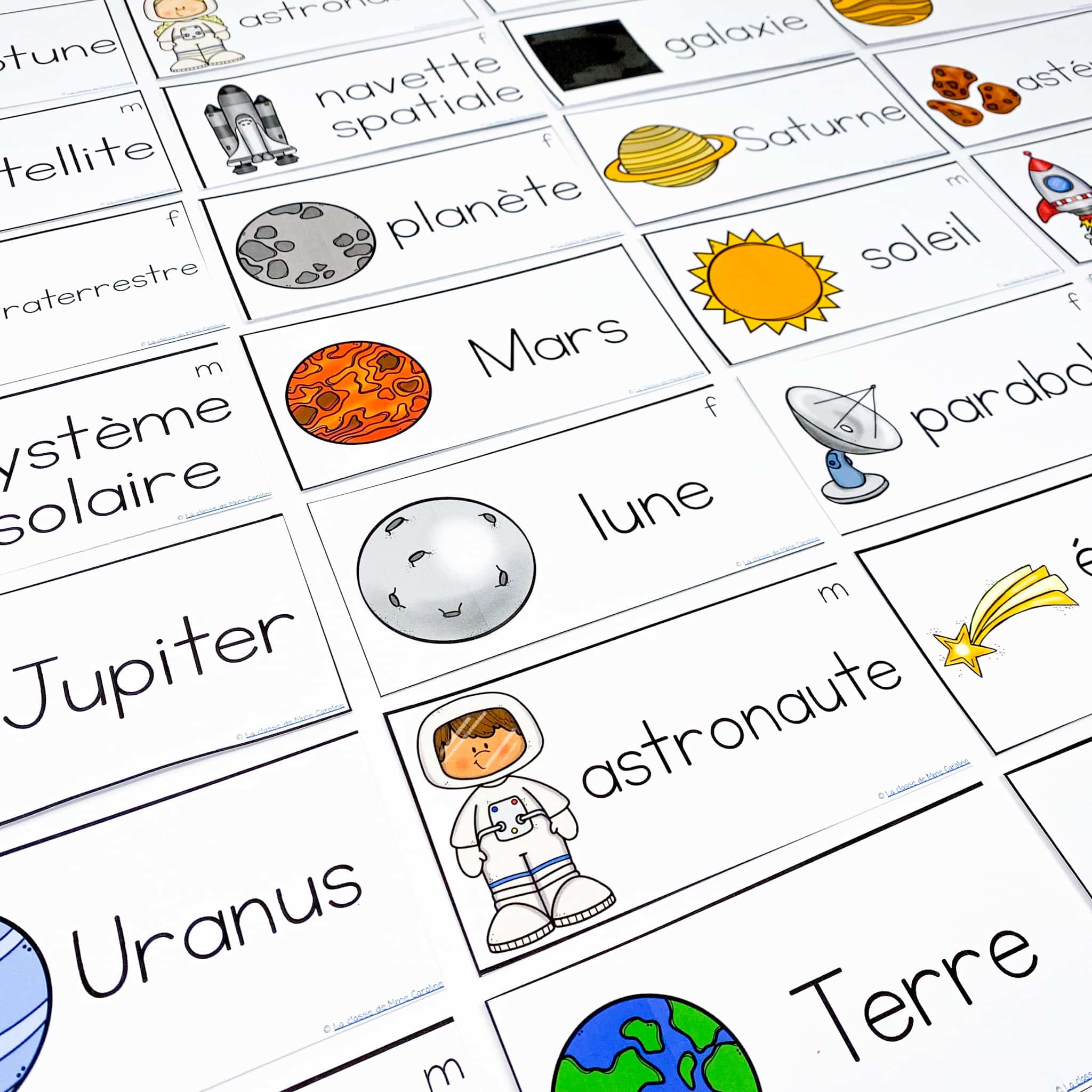 French Space Word Work Printable & Digital - Mots mystères l'espace - Image 4