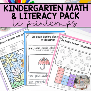 French Spring Math & Literacy Activities for Kindergarten | NO PREP