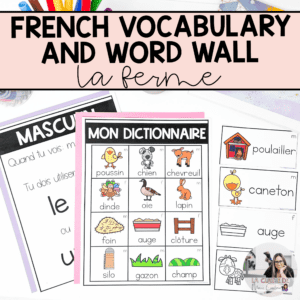 French Farm Vocabulary | French Word Wall Cards: vocabulaire de la ferme